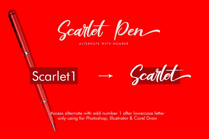 Przykład czcionki Scarlet Pen Regular